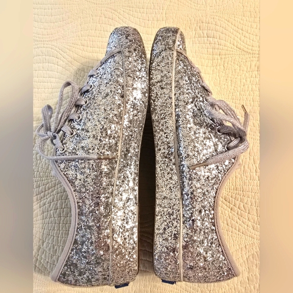 Keds X Kate Spade Ladies Silver Glitter Sneakers - Picture 5 of 7